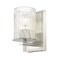 Z-Lite Grayson Wall Sconce, 1-Light, 4.75in W x 5.75in L x 8.25in H, Brushed Nickel/Clear + Etched Opal 1949-1S-BN - alternate 2